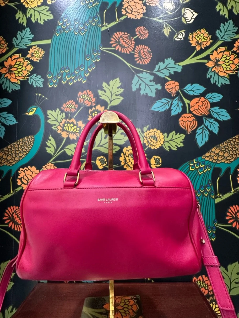 Saint Laurent Baby Duffle Pink Leather Crossbody Bag YSL Mini Boston - Picture 4 of 16